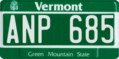 VT license plate ANP685