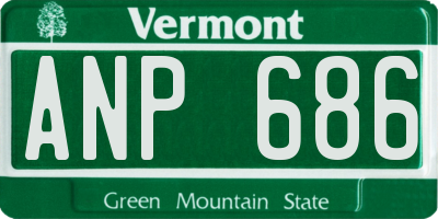 VT license plate ANP686