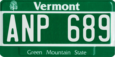VT license plate ANP689