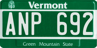 VT license plate ANP692