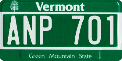 VT license plate ANP701