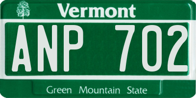 VT license plate ANP702