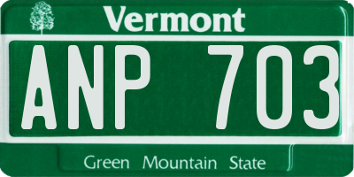 VT license plate ANP703