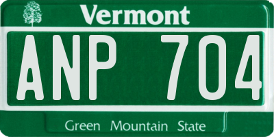 VT license plate ANP704