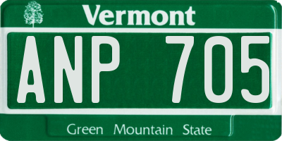 VT license plate ANP705