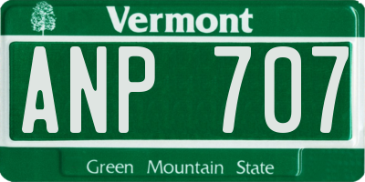 VT license plate ANP707