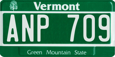 VT license plate ANP709
