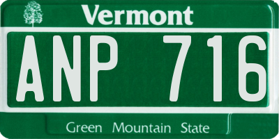 VT license plate ANP716