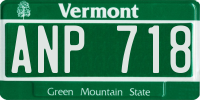 VT license plate ANP718