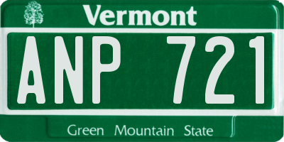 VT license plate ANP721
