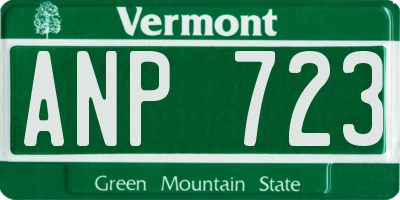 VT license plate ANP723