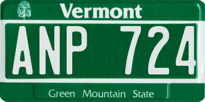 VT license plate ANP724