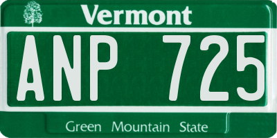 VT license plate ANP725