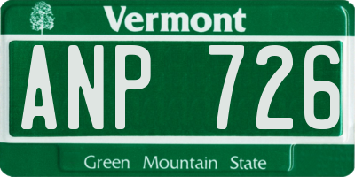 VT license plate ANP726