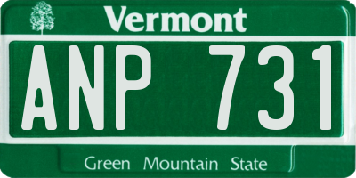 VT license plate ANP731
