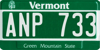 VT license plate ANP733