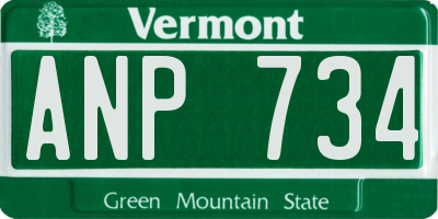 VT license plate ANP734