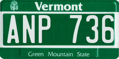 VT license plate ANP736