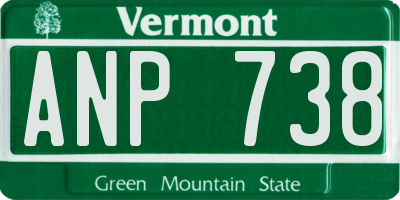 VT license plate ANP738