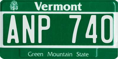 VT license plate ANP740