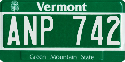 VT license plate ANP742