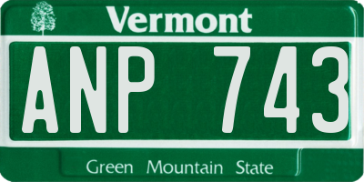 VT license plate ANP743