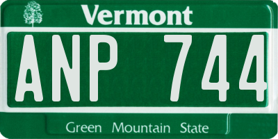 VT license plate ANP744