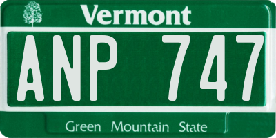 VT license plate ANP747
