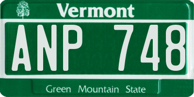 VT license plate ANP748