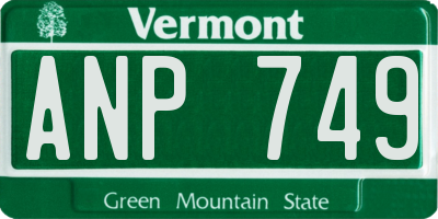 VT license plate ANP749