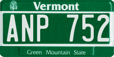 VT license plate ANP752