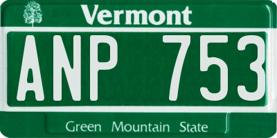 VT license plate ANP753
