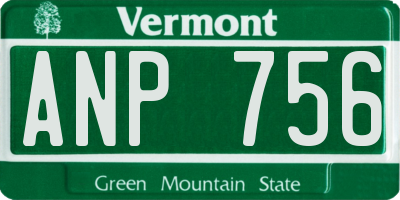 VT license plate ANP756