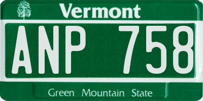VT license plate ANP758
