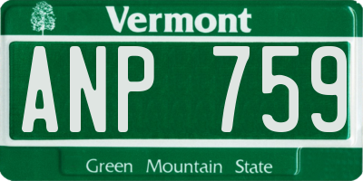 VT license plate ANP759
