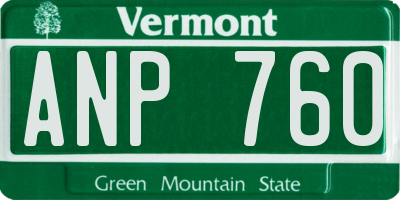 VT license plate ANP760