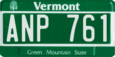 VT license plate ANP761