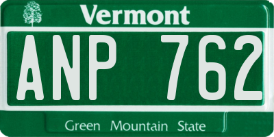 VT license plate ANP762