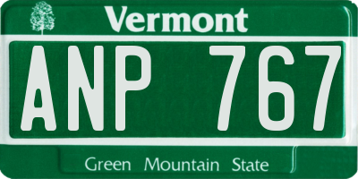 VT license plate ANP767