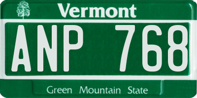 VT license plate ANP768