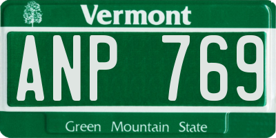 VT license plate ANP769