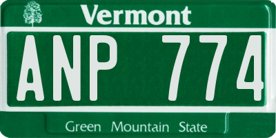 VT license plate ANP774