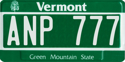 VT license plate ANP777