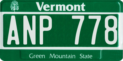 VT license plate ANP778
