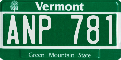 VT license plate ANP781