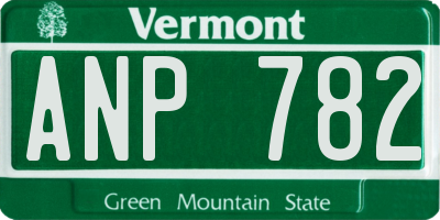 VT license plate ANP782