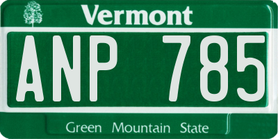 VT license plate ANP785