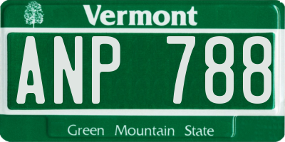 VT license plate ANP788