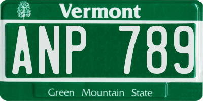 VT license plate ANP789