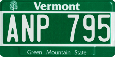 VT license plate ANP795